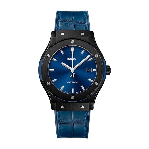 Hublot Classic Fusion Blue Ceramic Alligator Leather 42mm