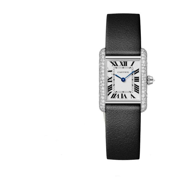 Cartier Tank Louis Cartier Silver White Gold Leather 22mm