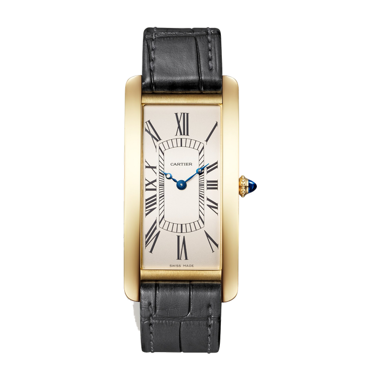 Cartier Tank Cintrée Silver Yellow Gold Alligator Leather 23mm