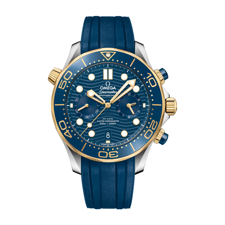 Omega Seamaster Diver 300M Blue Two-Tone Rubber 44mm
