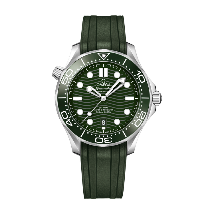Omega Seamaster Diver 300M Green Steel Rubber 42mm