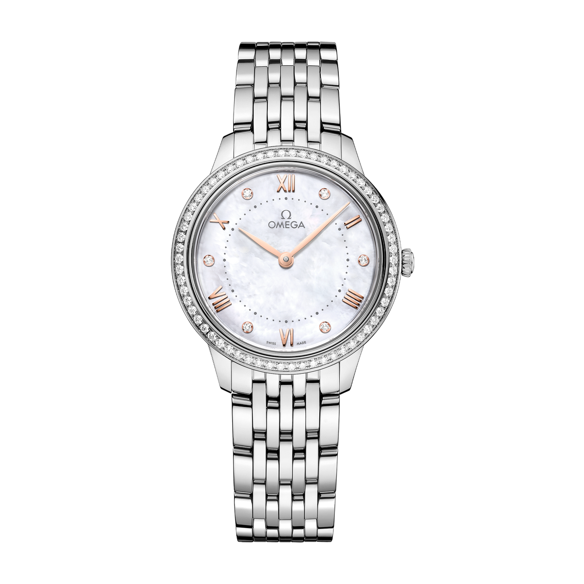 Omega De Ville Prestige White Steel 30mm