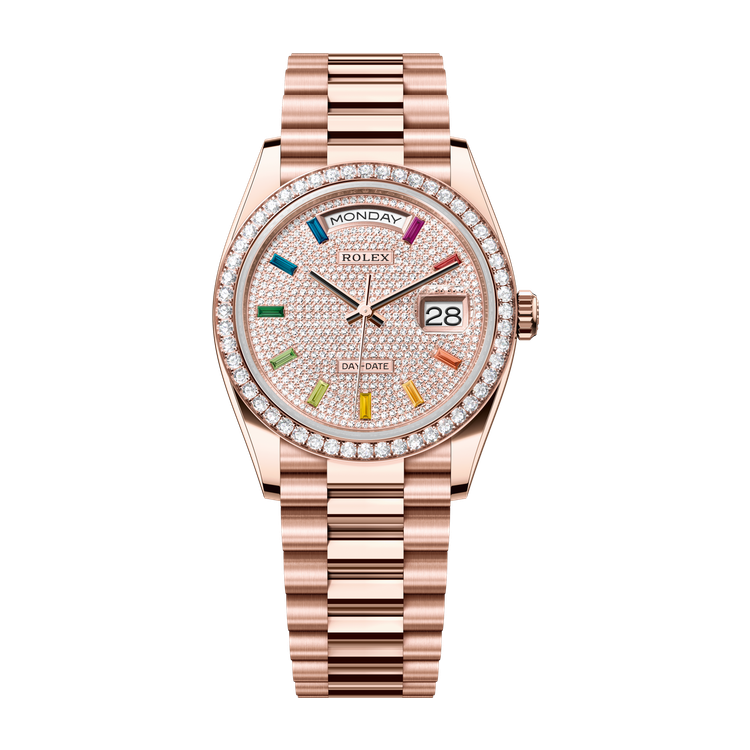 Rolex Day-Date 36 Diamond Pave Rose Gold 36mm