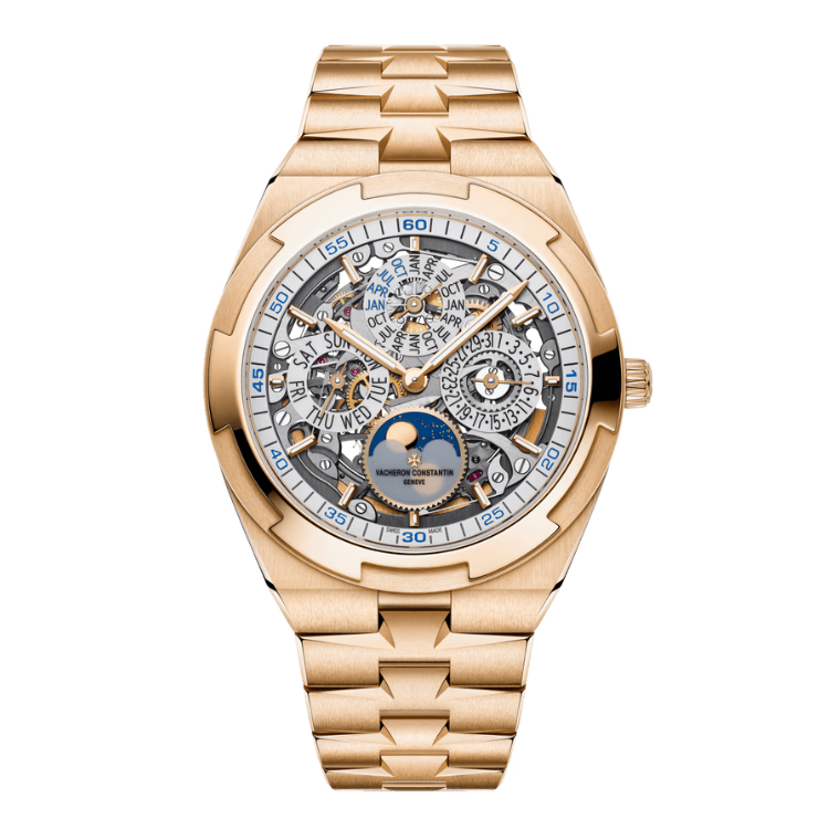 Vacheron Constantin Overseas Perpetual Calendar Ultra-thin Skeleton Silver Rose Gold 41.5mm