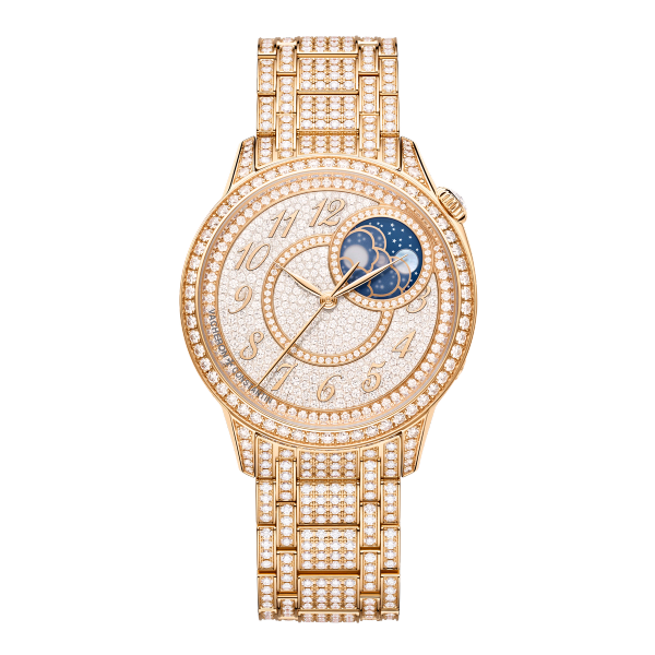 Vacheron Constantin Égérie Moon Phase Jewellery Diamond Pave Rose Gold 37mm