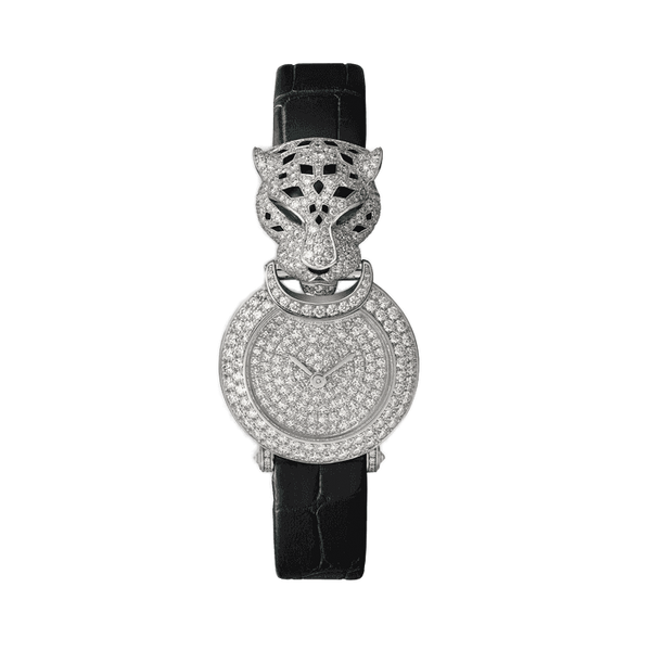 Cartier La Panthère Diamond Pave White Gold Alligator Leather