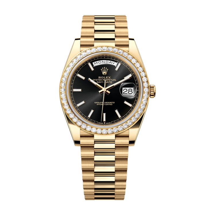 Rolex Day-Date 40 Black Yellow Gold 40mm
