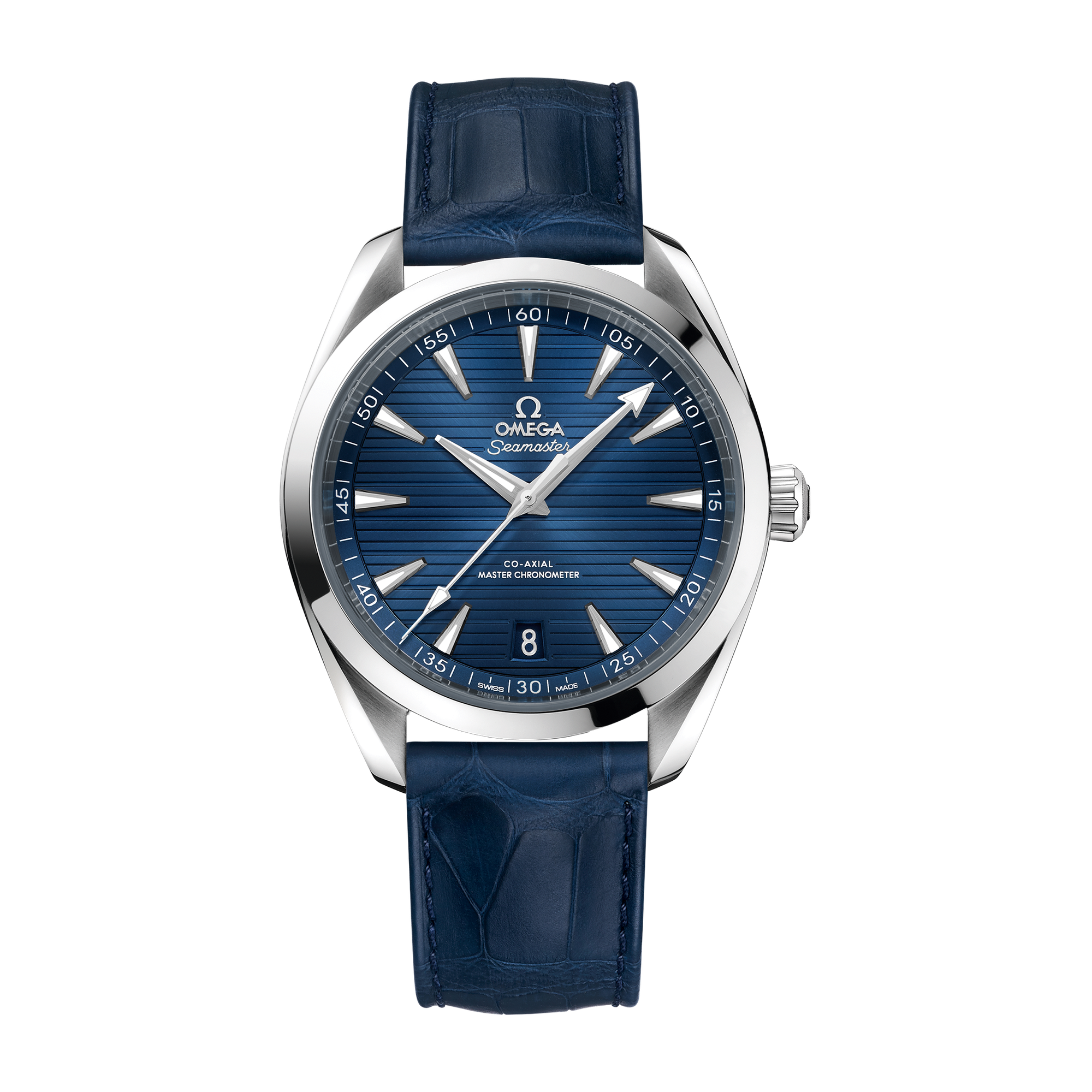 Omega Seamaster Aqua Terra 150M Blue Steel Alligator Leather 41mm