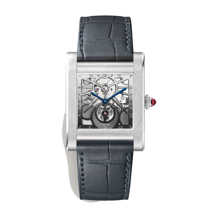 Cartier Tank Normale Skeleton Platinum Alligator Leather 27.8mm