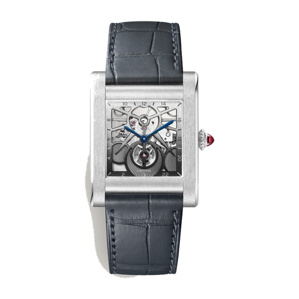 Cartier Tank Normale Skeleton Platinum Alligator Leather 27.8mm
