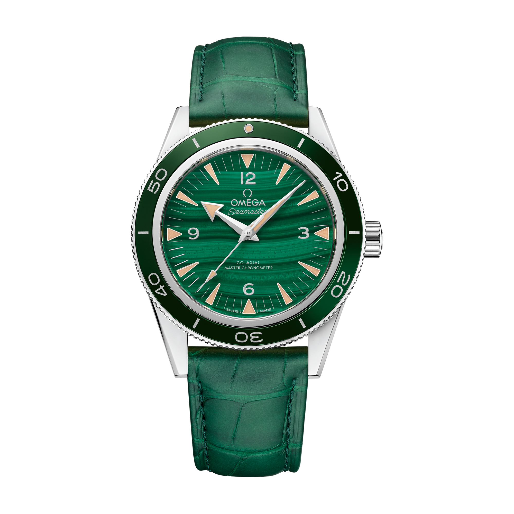 Omega Seamaster 300 Green Platinum Leather 41mm