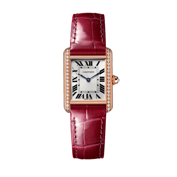 Cartier Tank Louis Cartier Silver Rose Gold Alligator Leather 22mm