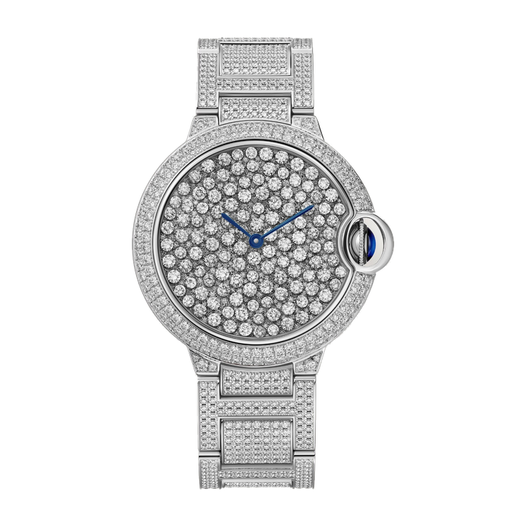 Cartier Ballon Bleu 37 mm Diamond Pave White Gold 37mm