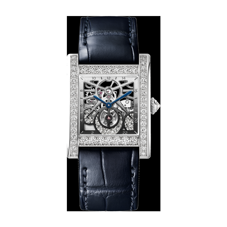 Cartier Tank Normale Skeleton Platinum Leather 27.8mm