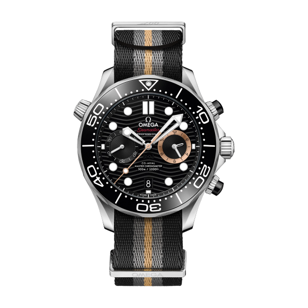 Omega "007 First Light" Seamaster Diver 300M Black Steel Fabric 44mm