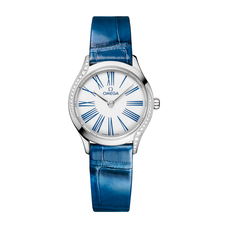 Omega De Ville Mini Trésor White Steel Alligator Leather 26mm