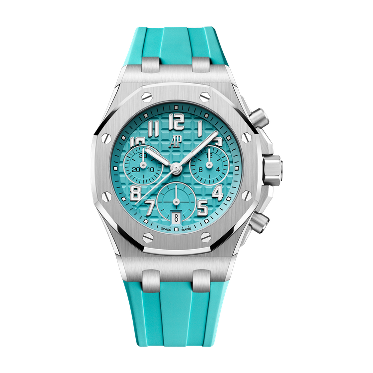 Audemars Piguet Royal Oak Offshore Selfwinding Chronograph Turquoise Titanium Rubber 37mm