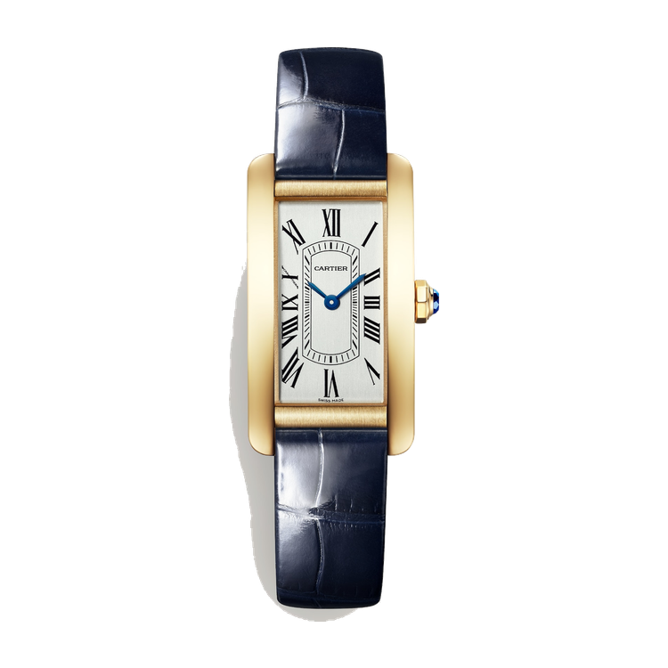 Cartier Tank Américaine Silver Yellow Gold Alligator Leather 19.4mm