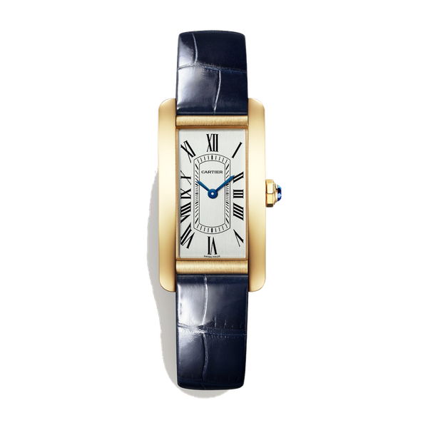 Cartier Tank Américaine Silver Yellow Gold Alligator Leather 19.4mm