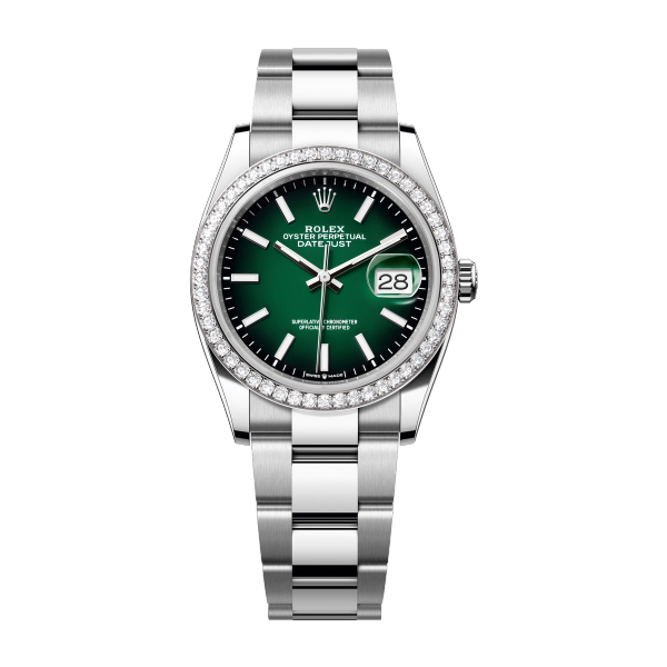 Rolex Datejust 36 Green Steel & White Gold 36mm