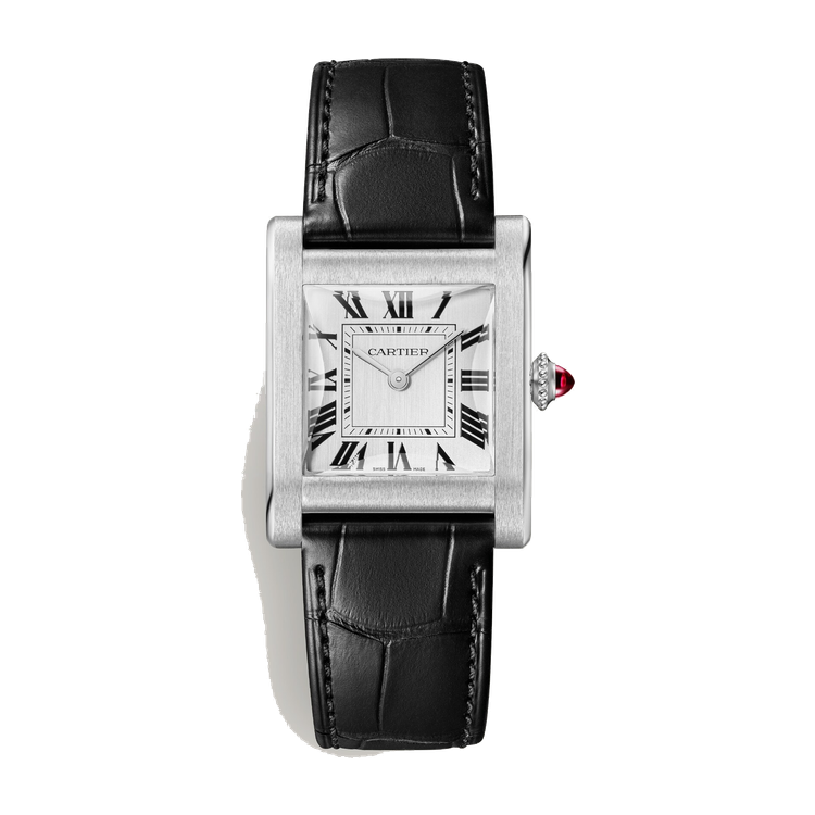 Cartier Tank Normale Platinum Alligator Leather 25.7mm