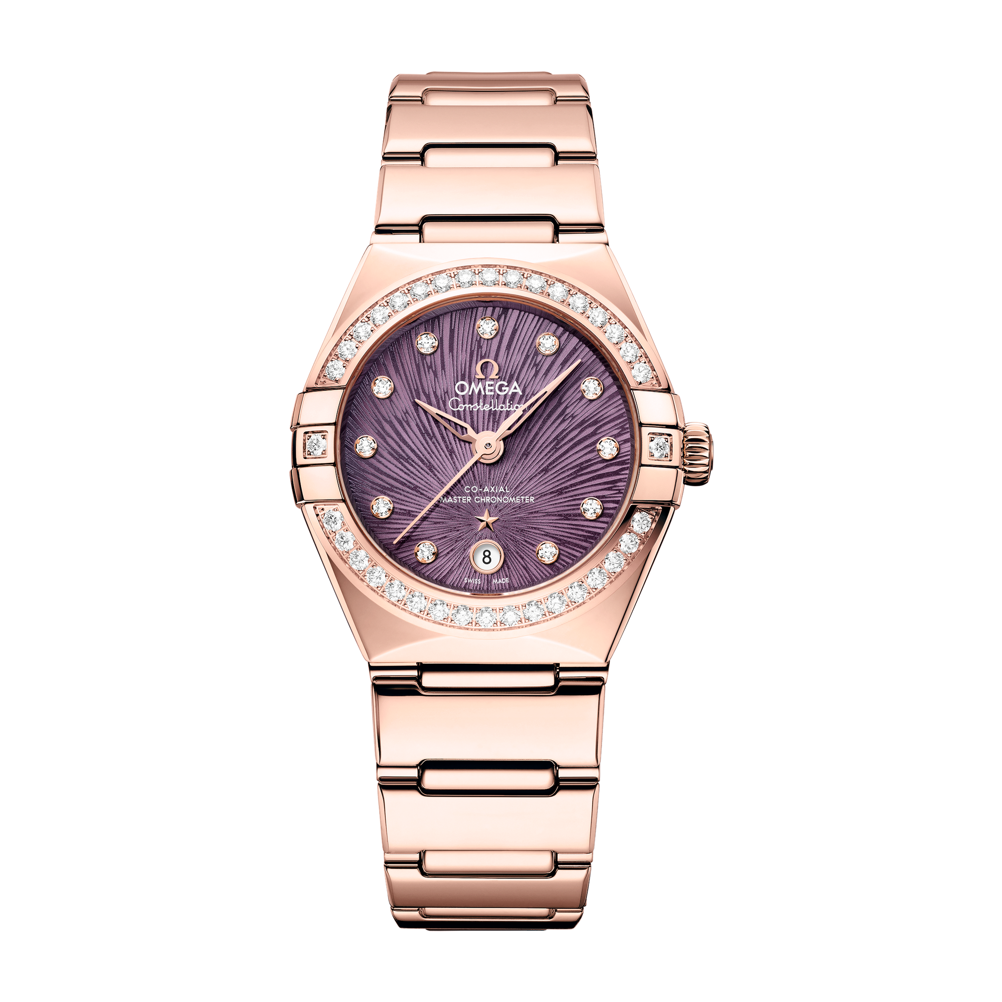 Omega Constellation Purple Rose Gold 29mm