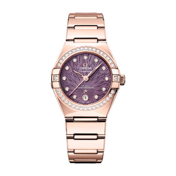 Omega Constellation Purple Rose Gold 29mm