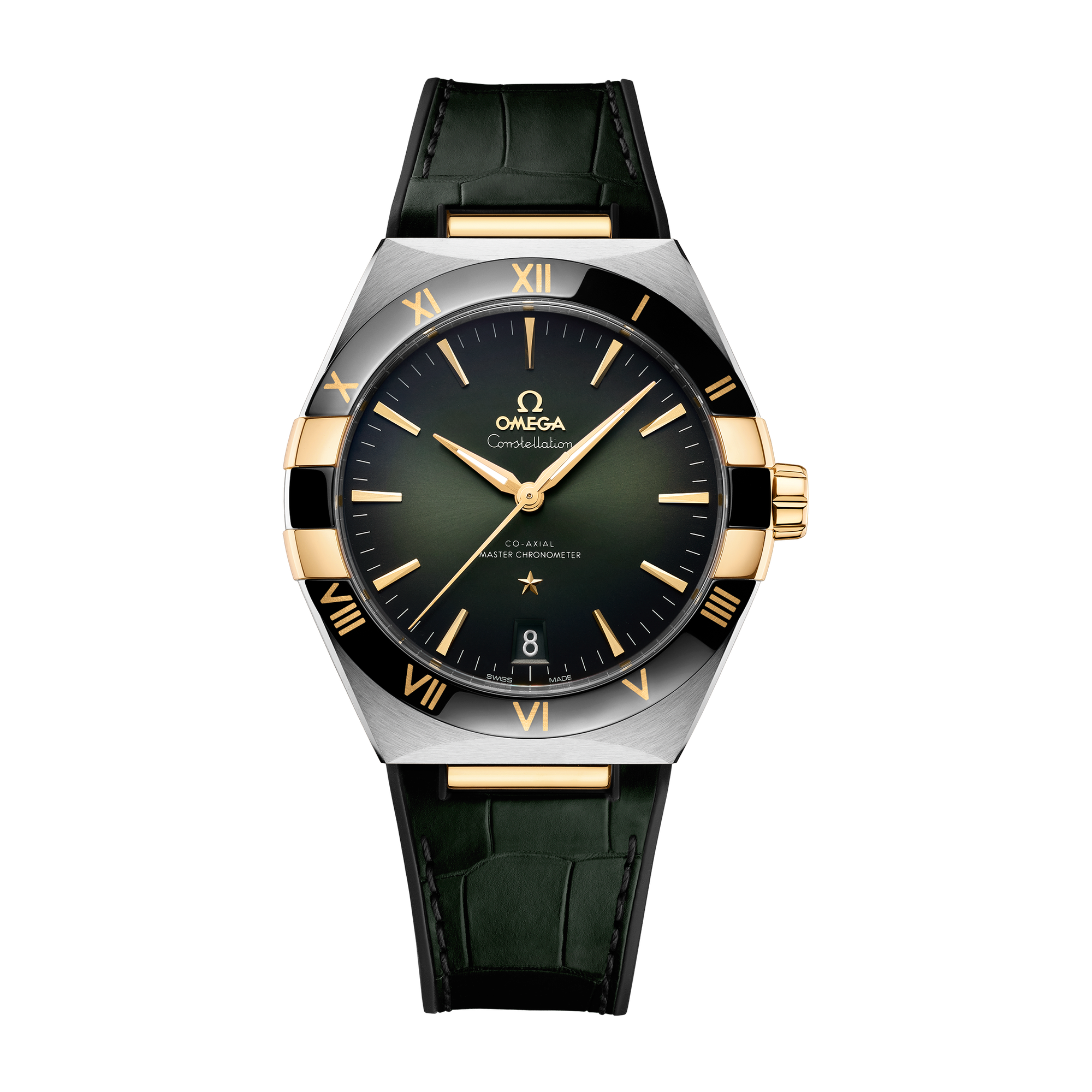 Omega Constellation Green Two-Tone Alligator Leather 41mm