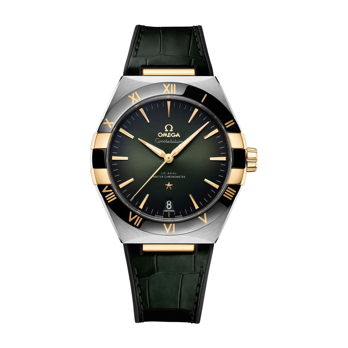 Omega Constellation Green Two-Tone Alligator Leather 41mm