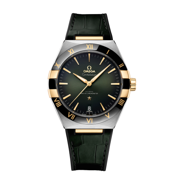 Omega Constellation Green Two-Tone Alligator Leather 41mm
