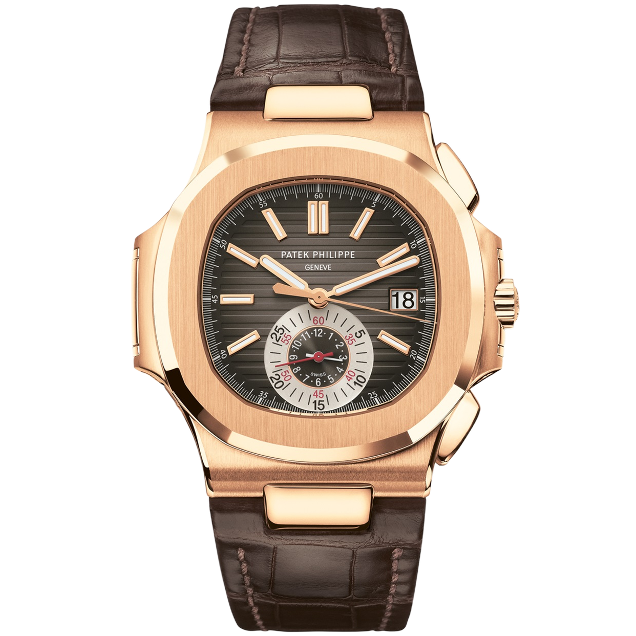 Patek Philippe Nautilus Chocolate Rose Gold Leather 40.5mm