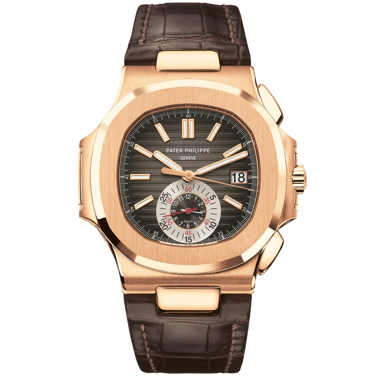 Patek Philippe Nautilus Chocolate Rose Gold Leather 40.5mm