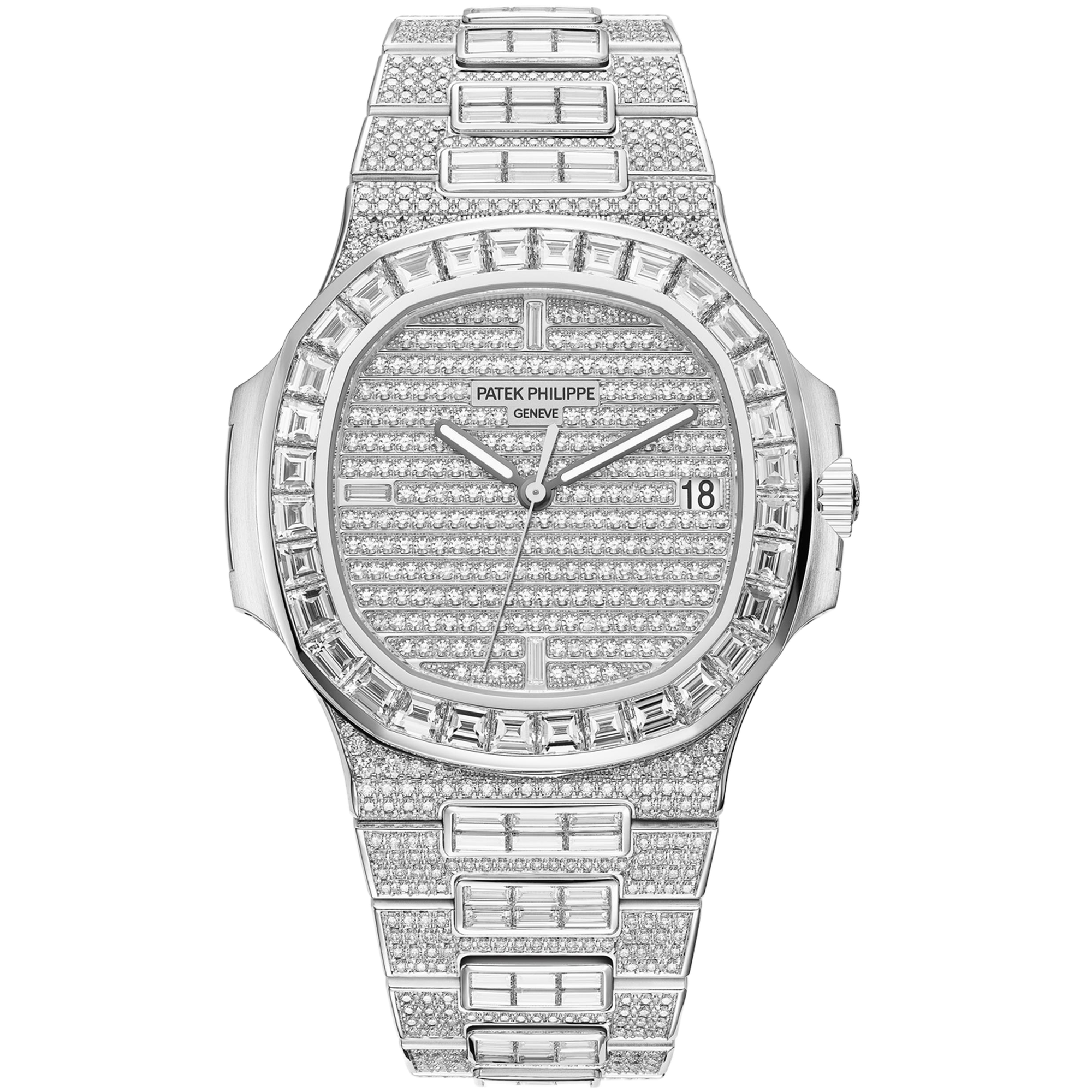 Patek Philippe Nautilus Diamond Pave Diamond White Gold 40mm
