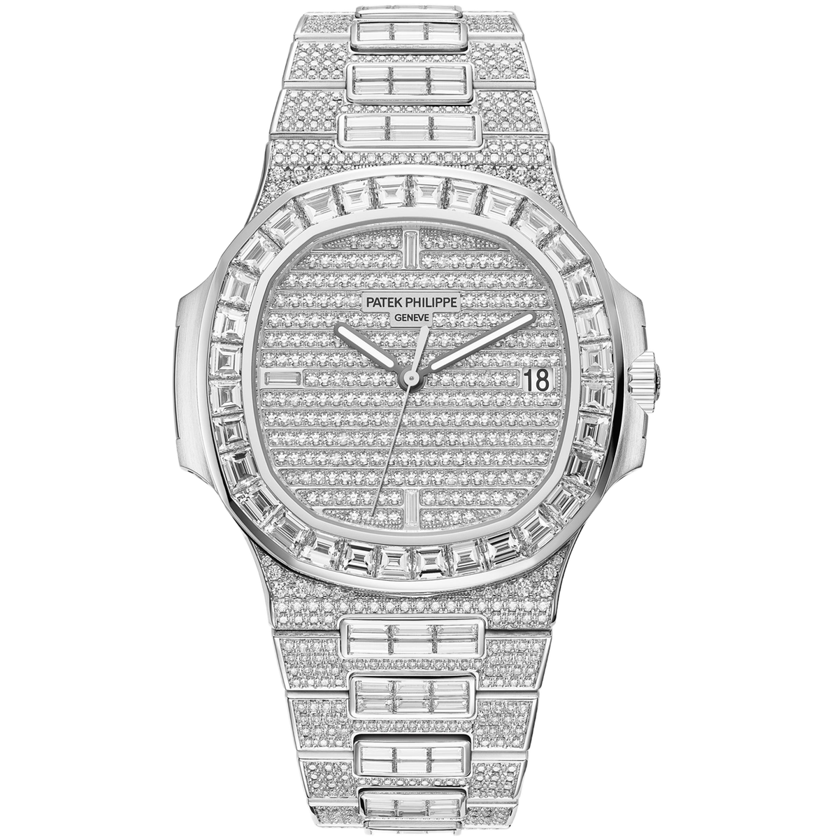 Patek Philippe Nautilus Diamond Pave Diamond White Gold 40mm