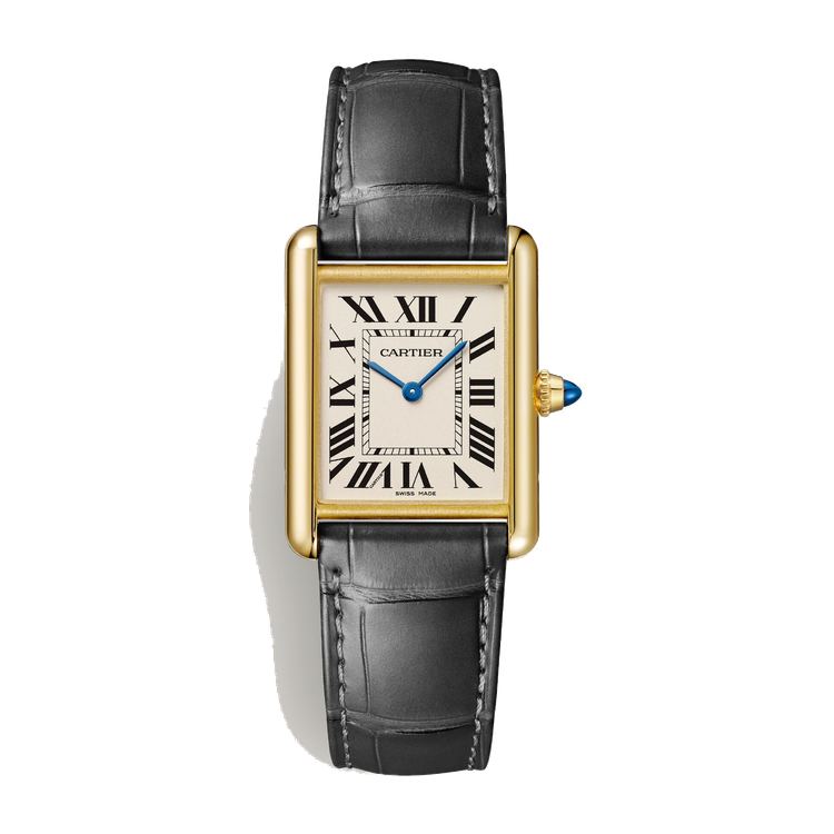 Cartier Tank Louis Cartier Silver Yellow Gold Alligator Leather 25.5mm