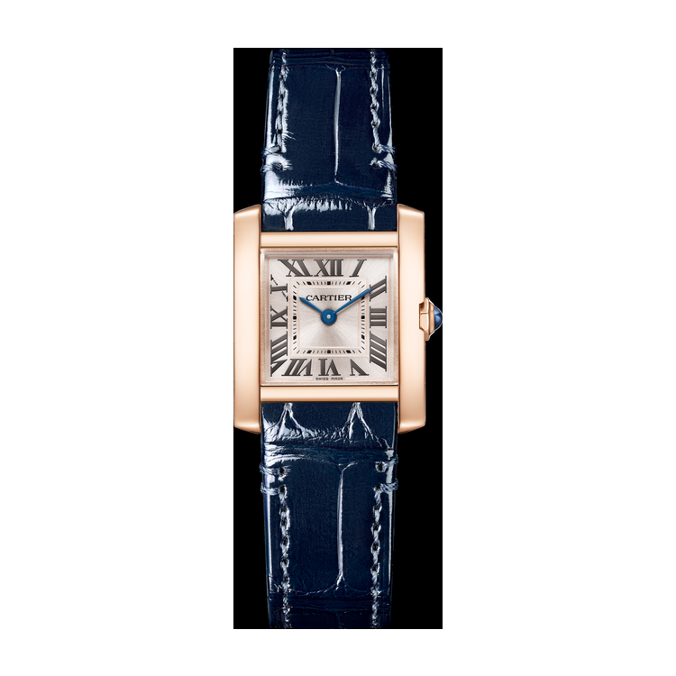 Cartier Tank Française Gold Rose Gold Alligator Leather 21.2mm