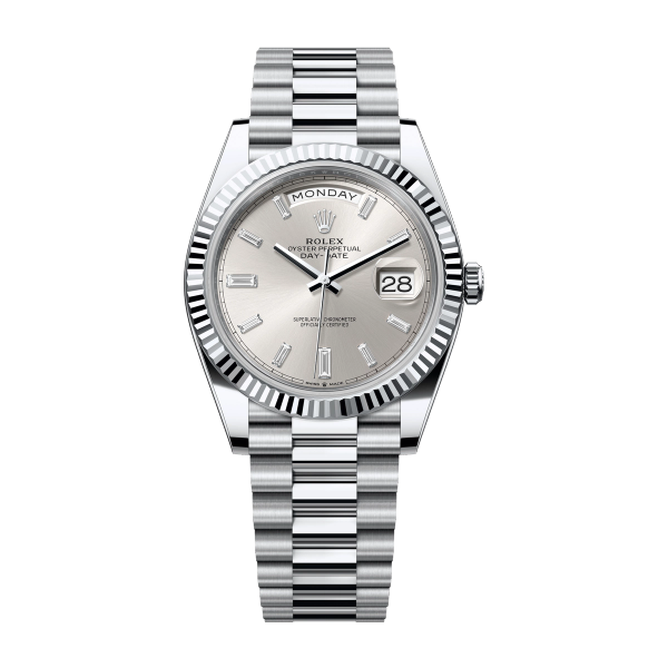 Rolex Day-Date 40 Silver Platinum 40mm