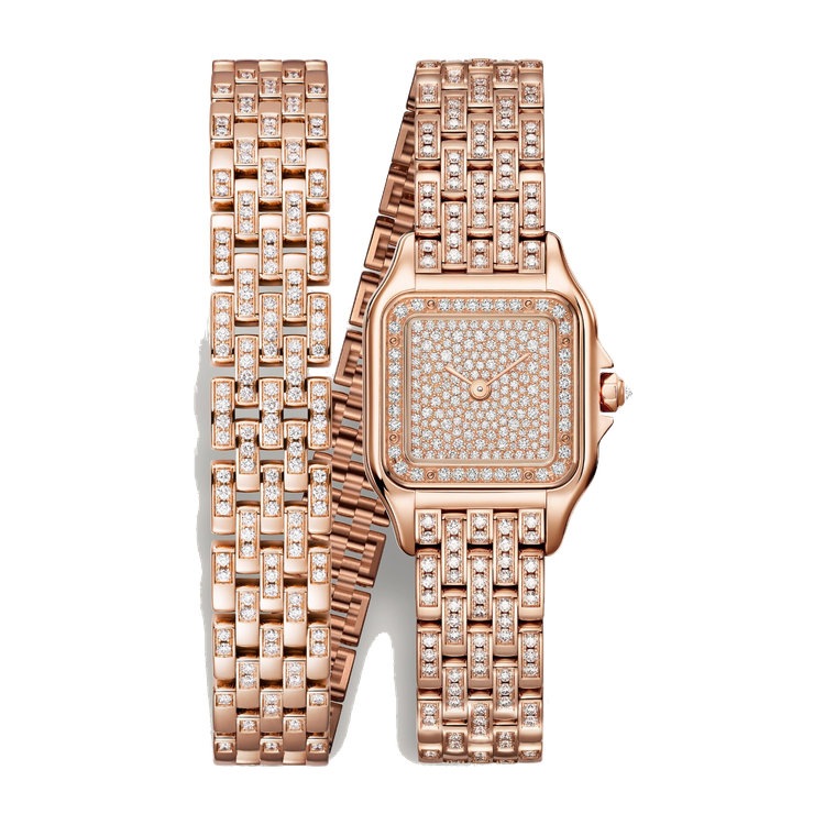 Cartier Panthère de Cartier Small Diamond Pave Rose Gold 22mm