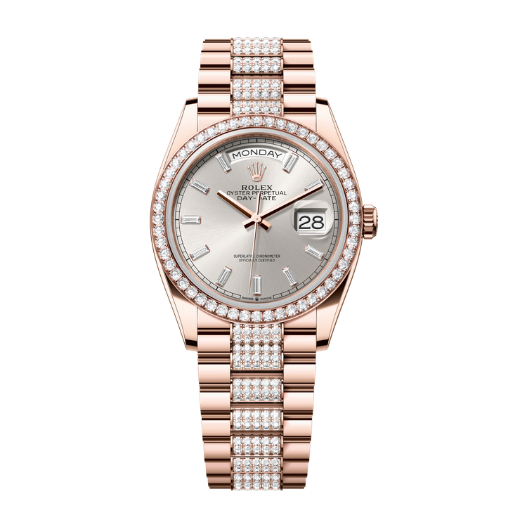 Rolex Day-Date 36 Silver Rose Gold 36mm