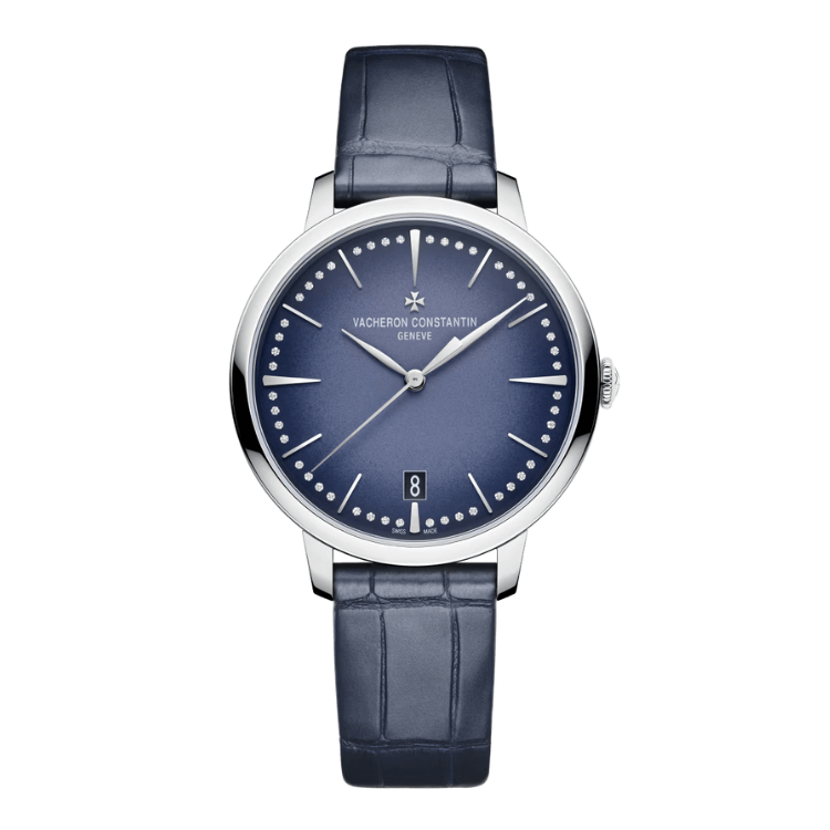 Vacheron Constantin Patrimony Self-winding Blue White Gold Alligator Leather 36.5mm
