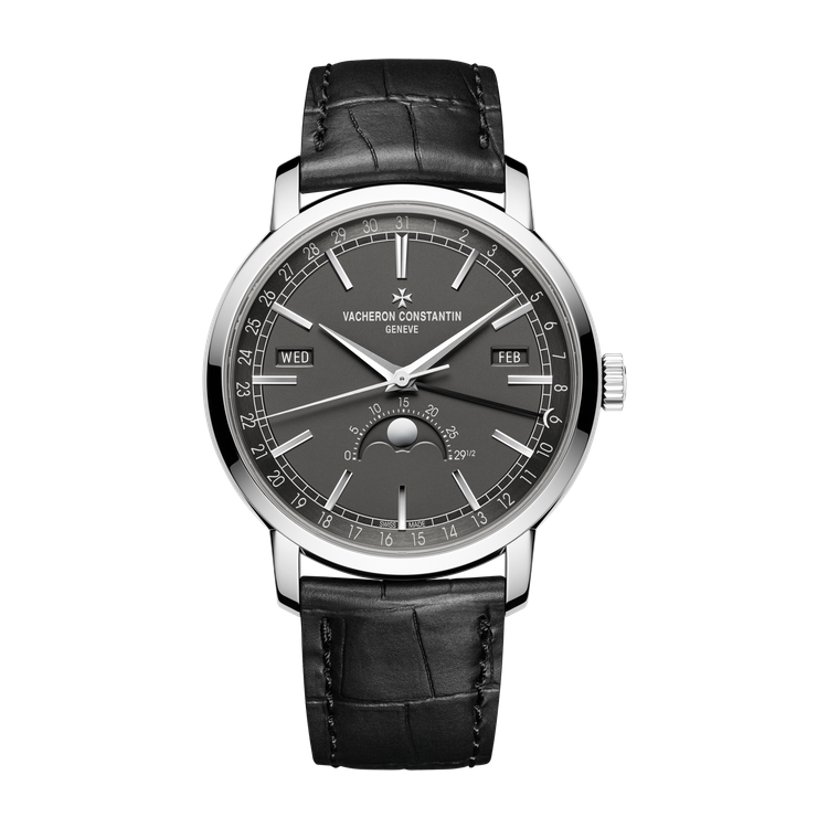Vacheron Constantin Traditionnelle Complete Calendar Dark Grey White Gold Alligator Leather 41mm
