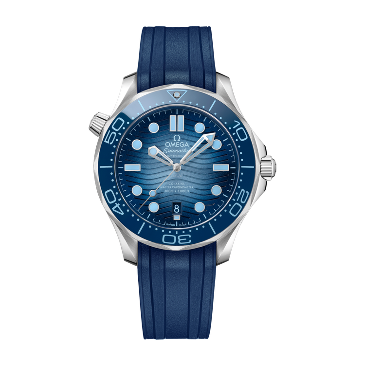 Omega Seamaster Diver 300M Blue Steel Rubber 42mm