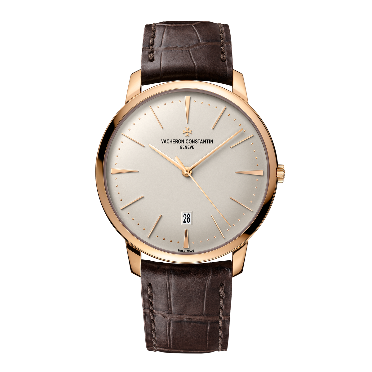 Vacheron Constantin Patrimony Self-winding Silver Rose Gold Alligator Leather 40mm