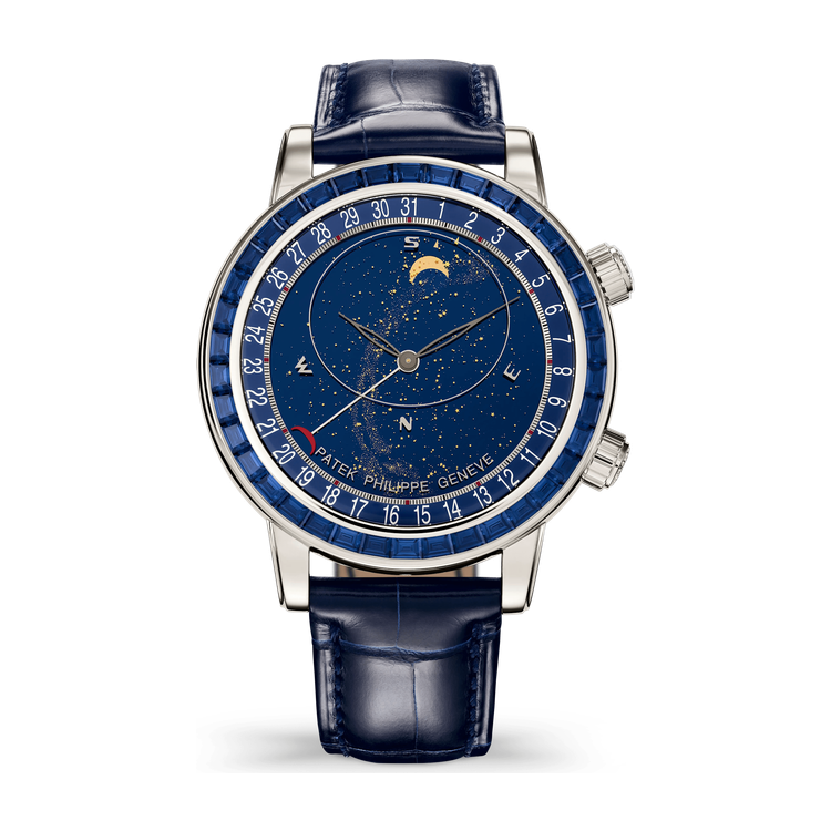 Patek Philippe Grand Complications Celestial Blue Platinum Alligator Leather 44mm