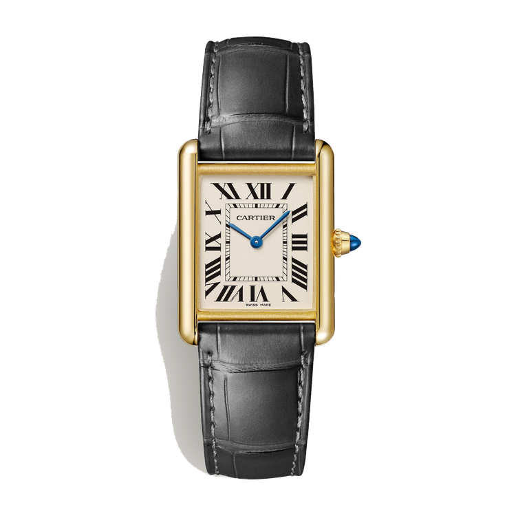 Cartier Tank Louis Cartier Silver Yellow Gold Alligator Leather 25.5mm