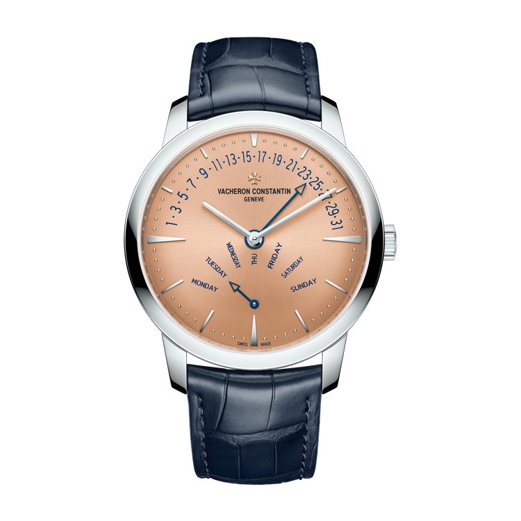 Vacheron Constantin Patrimony Retrograde Day-date Salmon Platinum Alligator Leather 42.5mm