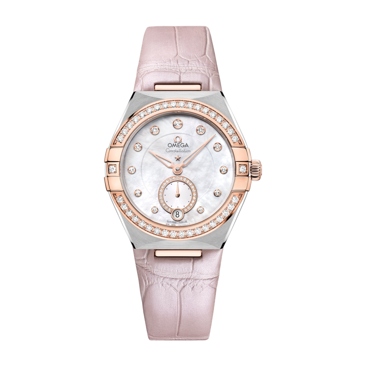 Omega Constellation White Two-Tone Alligator Leather 34mm