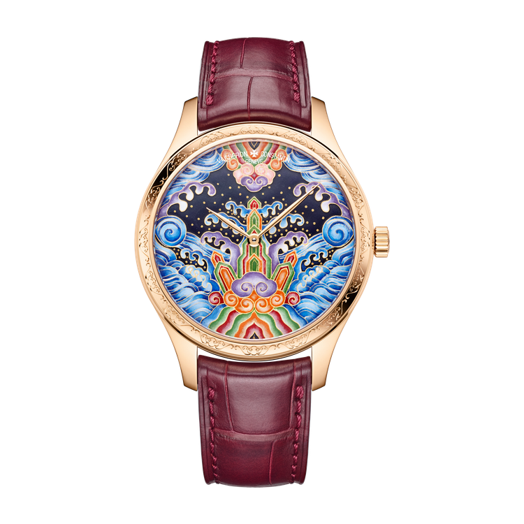 Vacheron Constantin Métiers d'Art Tribute to Traditional Symbols Gold Rose Gold Alligator Leather 38mm
