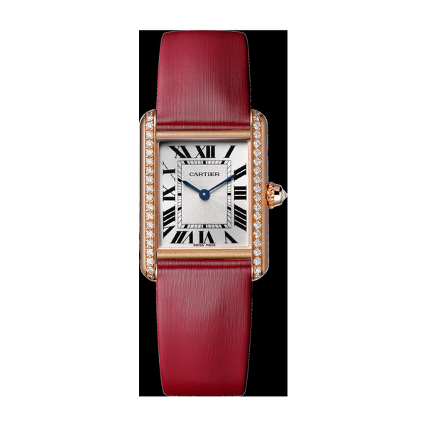 Cartier Tank Louis Cartier Silver Rose Gold Leather 22mm