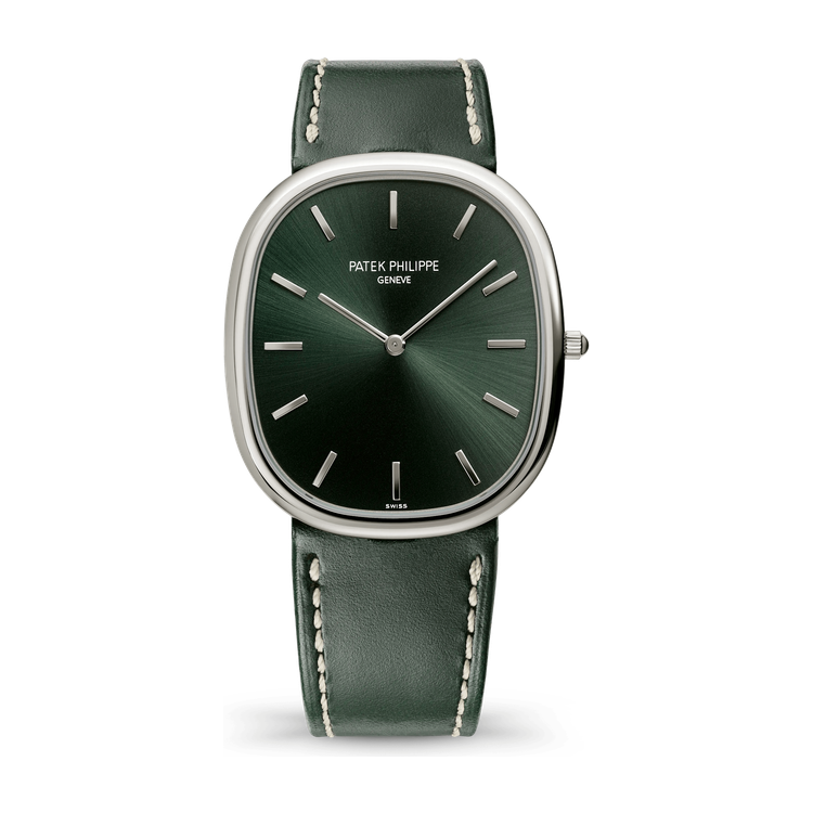 Patek Philippe Golden Ellipse Green White Gold Leather 34.5 x 39.5mm
